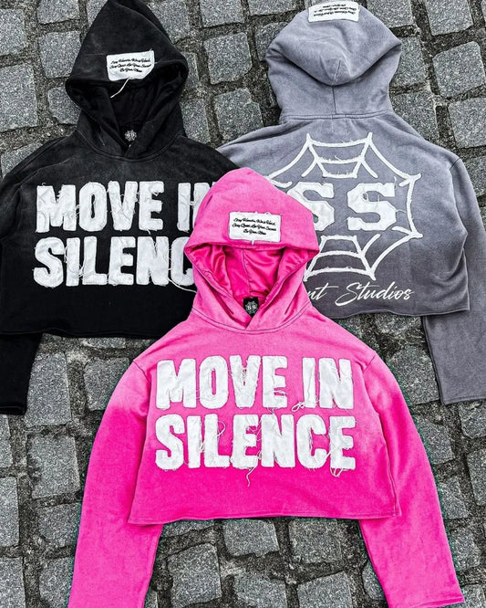 Move in silence Cropped hoodie